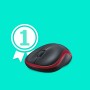 NOTEBOOK MOUSE M185 RED EER2- (910-002240)