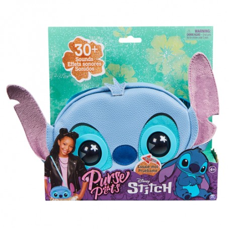 Purse Pets , Disney Stitch, Borsetta per Bambine con Oltre 30 Suoni e Reazioni, Giocattolo Interattivo, Borsa a Tracolla, Giocat