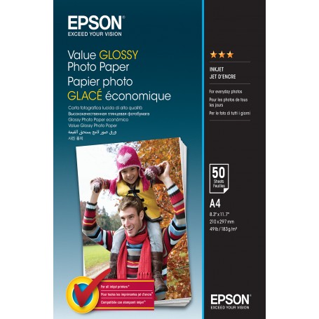 Epson Value Glossy Photo Paper - A4 - 50 Fogli (C13S400036)