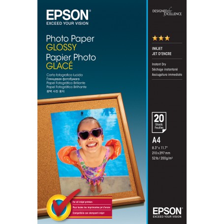 Epson Photo Paper Glossy - A4 - 20 Fogli (C13S042538)
