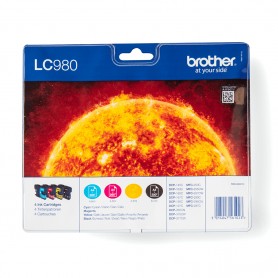 Brother LC-980VALBP cartuccia d'inchiostro 4 pz Originale Nero, Ciano, Magenta, Giallo (LC980VALBP)