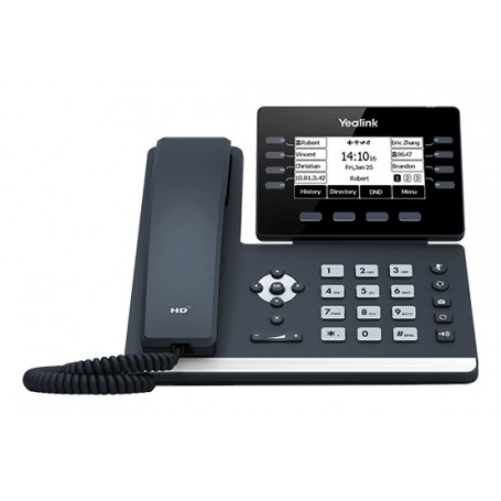 YEALINK TELEFONO VOIP 2XLAN GIGABIT POE, DISPLAY MONOCROMATICO, BLUETOOTH, 1XRJ9, 12 LINEE SIP (SIP-T53)