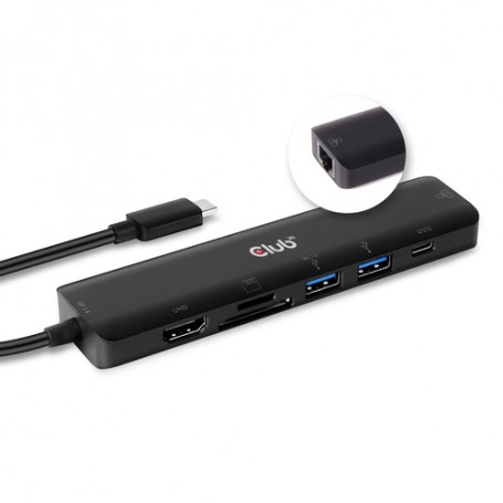 CLUB3D CSV-1592 replicatore di porte e docking station per notebook USB 3.2 Gen 1 (3.1 Gen 1) Type-C Nero (CSV-1592)