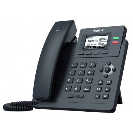 YEALINK TELEFONO VOIP 2XLAN GIGABIT POE, VOCE HD, DISPLAY MONOCROMATICO, 1XRJ9, 2 LINEE SIP (SIP-T31G)