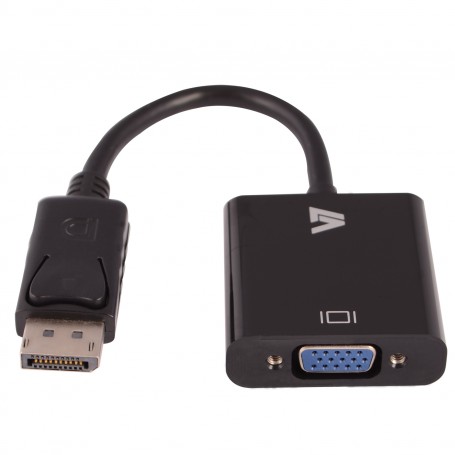 V7 Adaptador negro de vídeo con conector DisplayPort macho a VGA hembra (CBLDPVGA-1E)