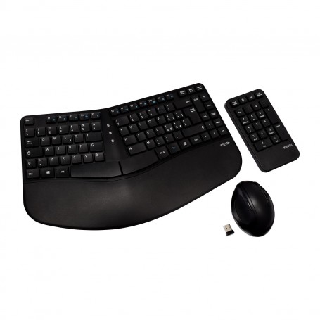 V7 Tastiera, mouse e combinazione con tastierino wireless ergonomici (CKW400IT)