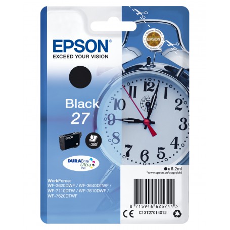 Epson Alarm clock Cartuccia Sveglia Nero Inchiostri DURABrite Ultra 27 (C13T27014012)