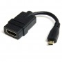 StarTech.com Cavo HDMI a micro HDMI ad alta velocita' - Cavo HDMI micro High Speed da 12cm - F/M - Nero (HDADFM5IN)
