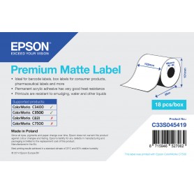 Epson Premium Matte Label - Continuous Roll: 102mm x 35m (C33S045419)