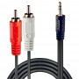Lindy 35681 cavo audio 2 m 3.5mm 2 x RCA Nero, Rosso, Bianco (35681)