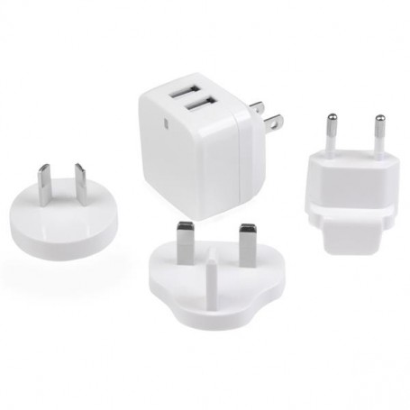 StarTech.com Caricabatterie da Muro a doppia porta x2 USB ad alta potenza ( 17W / 3.4 Amp ) con prese da viaggio (In (USB2PACWH)