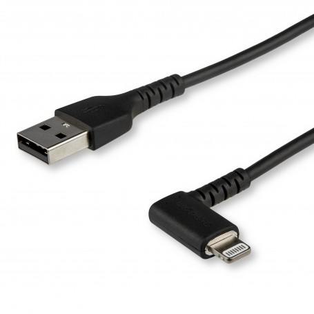 StarTech.com Cavo da USB-A a Lightening da 2m durevole - nero ad angolo retto a 90&deg in fibra aramidica - Robus (RUSBLTMM2MBR)