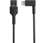 StarTech.com Cavo da USB-A a Lightening da 2m durevole - nero ad angolo retto a 90&deg in fibra aramidica - Robus (RUSBLTMM2MBR)
