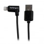 StarTech.com Cavo connettore ad angolo lightning a 8 pin Apple a USB nero da 2 m per iPhone/iPod/iPad (USBLT2MBR)