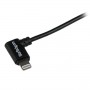 StarTech.com Cavo connettore ad angolo lightning a 8 pin Apple a USB nero da 2 m per iPhone/iPod/iPad (USBLT2MBR)