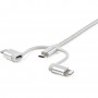 StarTech.com Cavo di ricarica multiplo USB da 1m - Adattatore da USB a Micro-USB o USB-C o Lightning per iPhone / iP (LTCUB1MGR)