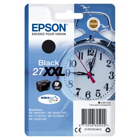 Epson Alarm clock Cartuccia Sveglia Nero Inchiostri DURABrite Ultra 27XXL (C13T27914012)