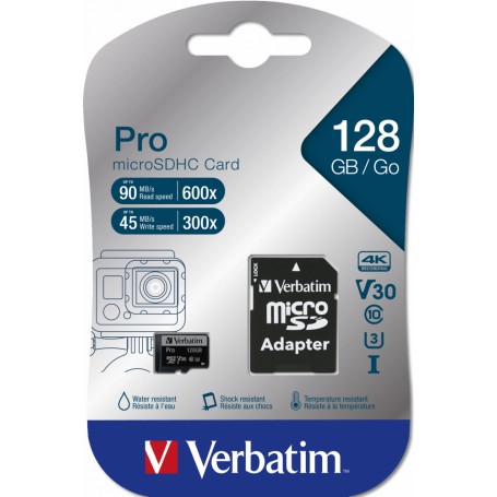 Verbatim Pro 128 GB MicroSDXC UHS-I Classe 10 (47044)