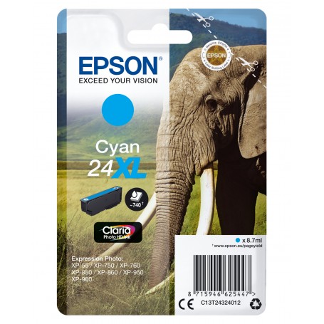 Epson Elephant Cartuccia Ciano XL (C13T24324012)