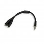 StarTech.com Cavo Sdoppiatore per Cuffie 3.5mm - Adattatore per Auricolare da 3.5mm Maschio a 2 Femmine (MUYHSMFF)