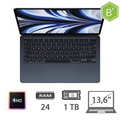 MBA 13,6 (2022)M2/8C CPU/24/1TB/10C CPU/MDN/2Y - B