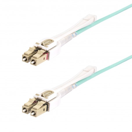 StarTech.com Cavo in fibra ottica multimodale OM4 LC a LC (UPC) con linguette push-pull, 3m, 50/125µm, Reti 100G, Insensibile a