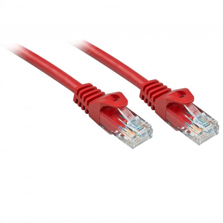 Lindy Rj45/Rj45 Cat6 2m cavo di rete Rosso U/UTP (UTP) (48183)