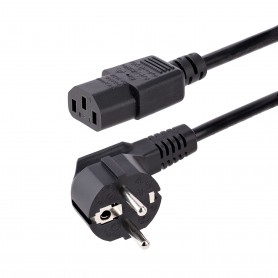 StarTech.com Cavo di alimentazione per PC da EU Schuko a C13 da 1 m, Cavo di corrente AC 250V 10A 18AWG, Cavo di ricambio con sp