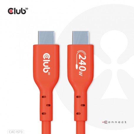 CLUB3D USB2 TYPE-C BI-DIRECTIONAL CABLE, DATA 480MB, PD 240W(48V/5A) EPR M/M 2M/6.56FT (CAC-1573)