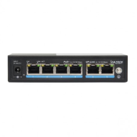 VULTECH SWITCH 4 PORTE POE+ 10/100 FE + 2 PORTE UPLINK 10/100 FE 60W AI SMART (VS-POE2042FE-60W)