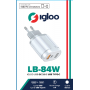 IGLOO USB QC 3.0 E USB TYPE-C WHITE