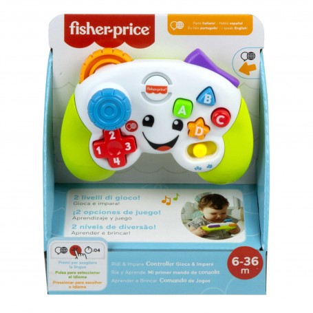 Fisher-Price Laugh & Learn Controller Gioca & Impara Ridi & Impara - Edizione multilingue, Joystick Giocattolo Musicale per l'In