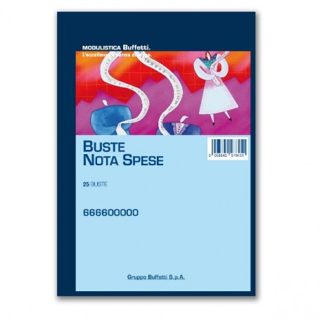 BLOCCO 25 BUSTE NOTA SPESE 23X16