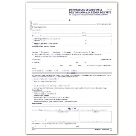 CF50 SCHED DICH.CONF.IMP.REGOL ARTE