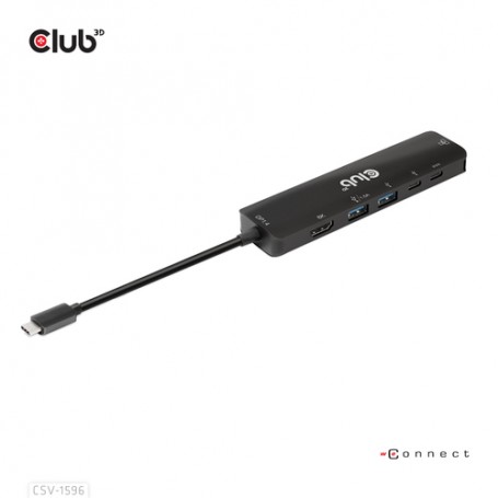 CLUB3D CSV-1596 replicatore di porte e docking station per laptop USB 3.2 Gen 1 (3.1 Gen 1) Type-C Nero