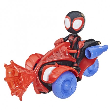 Marvel Spidey e I Suoi Fantastici Amici, set Techno Racer di Miles Morales: Spider-Man, action figure con veicolo e accessorio, 