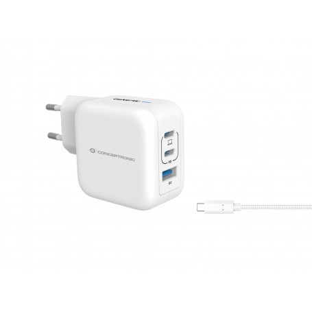 Conceptronic ALTHEA17W Caricabatterie per dispositivi mobili Universale Bianco AC Ricarica rapida Interno