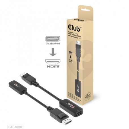 CLUB3D CAC-1088 cavo e adattatore video 0,21 m DisplayPort HDMI Nero