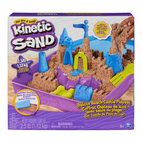 Kinetic Sand , Playset Regno di Sabbia, 1,13 kg di Sabbia Effetto Spiaggia, Formine e Accessori, Giochi Creativi per Bambini e B