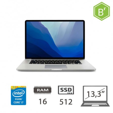 MBP 13,3 (2015)I7-5557U/16/SSD512/SLV/2Y - B