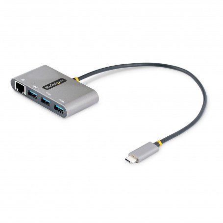 StarTech.com Hub USB-C con Ethernet a 3 porte - Adattatore USB Type-C con 3x USB-A e 1X Ethernet Gigabit - Splitter USB C Alimen