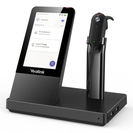 Yealink WH67 Teams Auricolare Wireless A clip, A Padiglione, Passanuca Ufficio Bluetooth Base di ricarica Nero