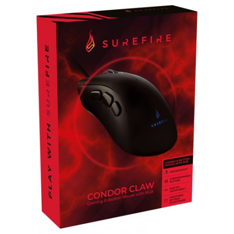 SureFire Condor Claw mouse Gaming Mano destra USB tipo A Ottico 6400 DPI