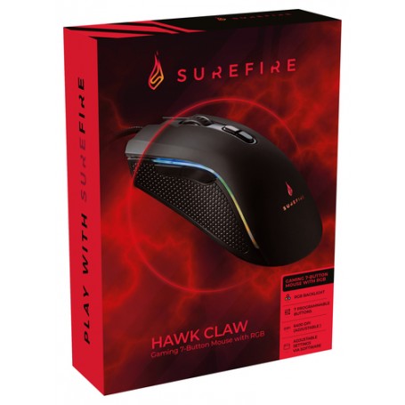 SureFire Hawk Claw mouse Gaming Mano destra USB tipo A Ottico 6400 DPI