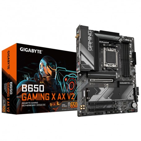 GIGABYTE B650 GAMING X AX V2 Scheda madre - AMD Ryzen serie 9000, VRM a 8+2+2 fasi, fino a 8000 MHz DDR5 (OC), 1xPCIe 5.0 + 2xPC