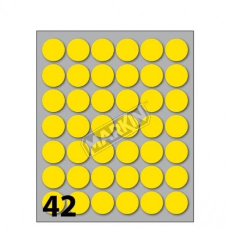 CONF 10 BUSTE ETICH 6 GIALLE DIAM18