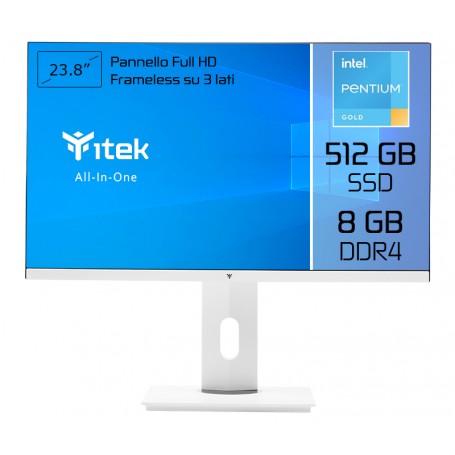 itek ITPCOAW24G68G5S All-in-One PC Intel® Pentium® Gold G6405 60,5 cm (23.8") 1920 x 1080 Pixel PC All-in-one 8 GB DDR4-SDRAM 