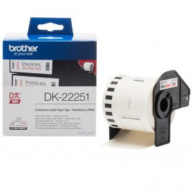 Brother DK-22251 nastro per etichettatrice Nero e rosso su bianco (DK22251) (DK-22251)