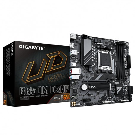 GIGABYTE B650M D3HP Scheda madre - AMD Ryzen serie 9000, VRM a 5+2+2 fasi, fino a 7600 MHz DDR5 (OC), 2xPCIe 4.0 M.2, LAN 2,5 Gb