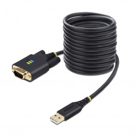 StarTech.com Cavo da USB a seriale da 3 m, ritenzione COM, viti/dadi intercambiabili, adattatore USB-A a DB9 RS232, IC FTDI, pro